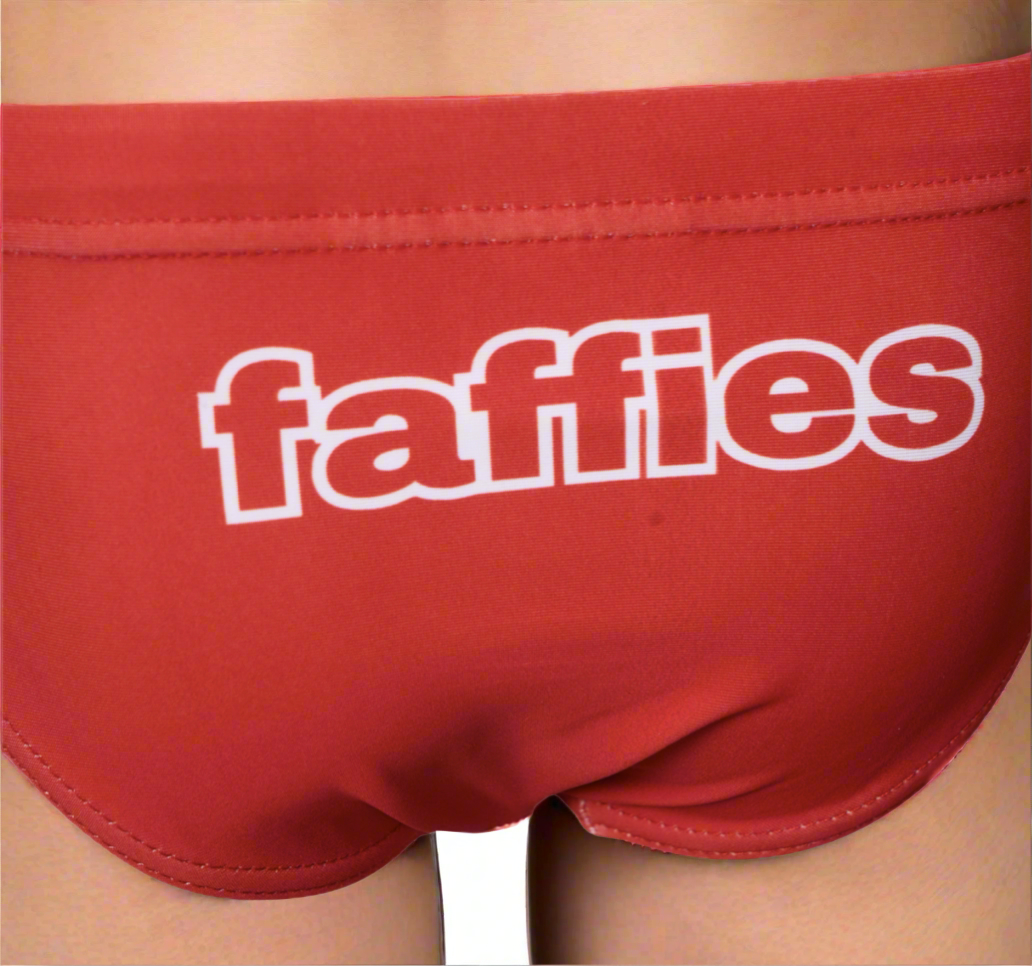 Kids Red Swim Briefs - The Hoff