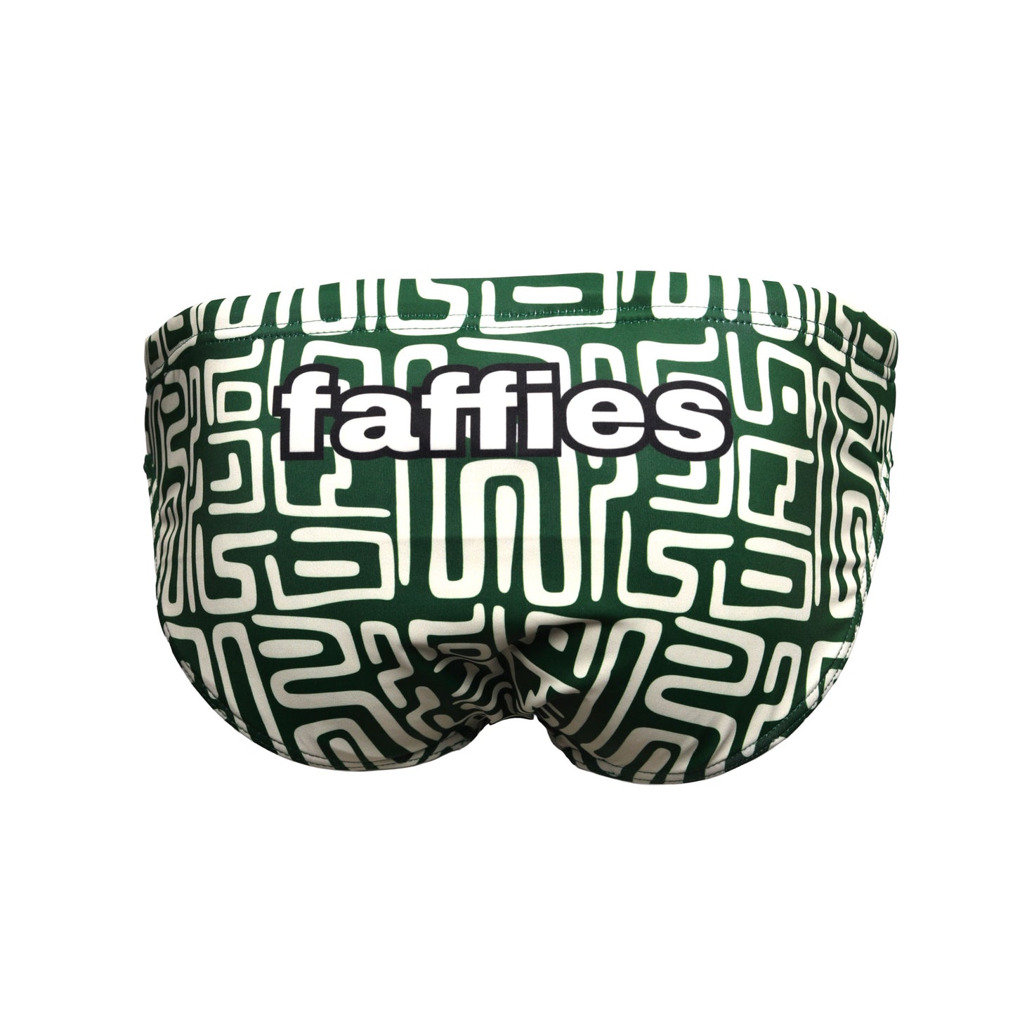 Kids Aztec Swim Briefs - Green