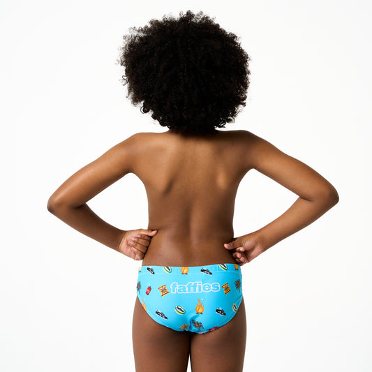 Kids Heritage Swim Briefs - Blue