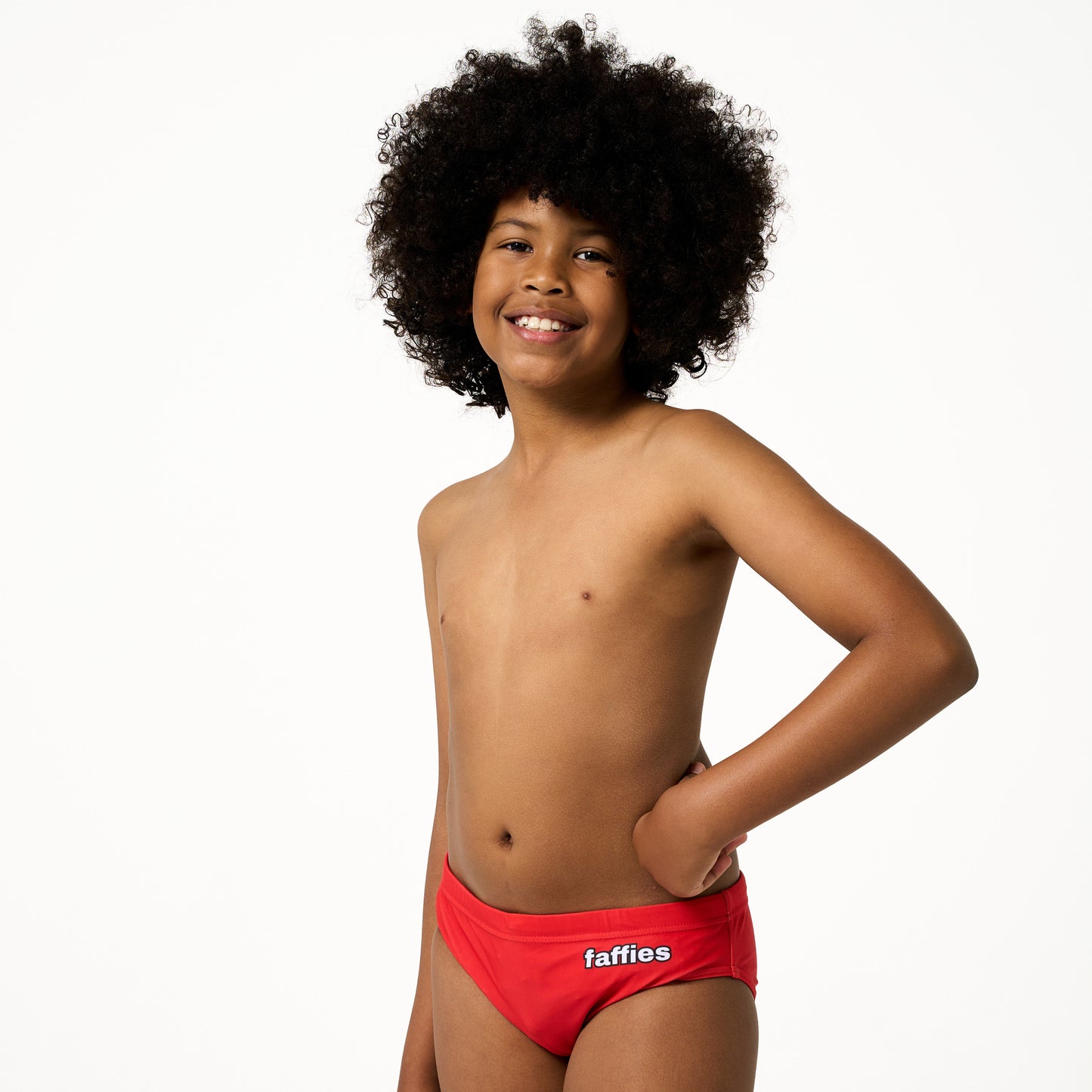 Kids Red Swim Briefs - The Hoff