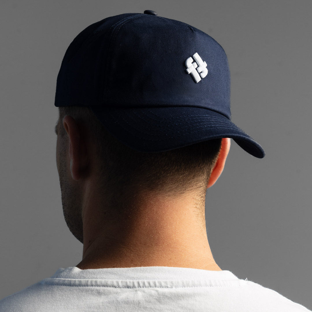 Faffies Retro Fit Five-Panel Navy Cap