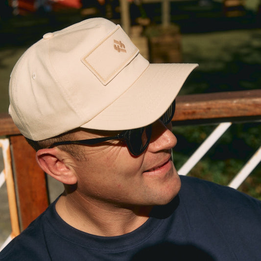 Faffies Retro Fit Five-Panel Beige Cap