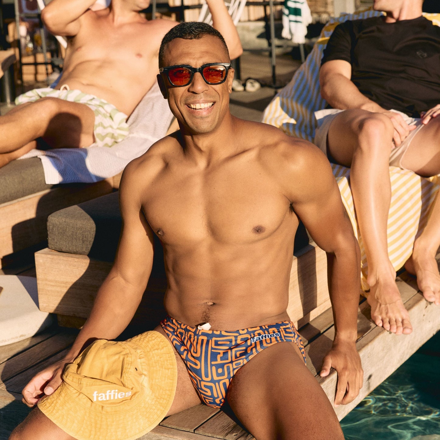 Men's Aztec Swim Briefs - Orange