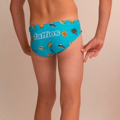 Kids Heritage Swim Briefs - Blue