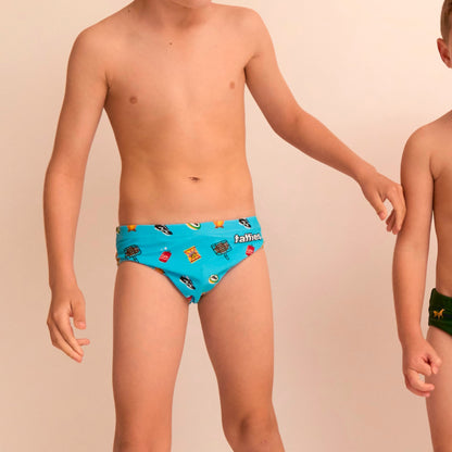 Kids Heritage Swim Briefs - Blue