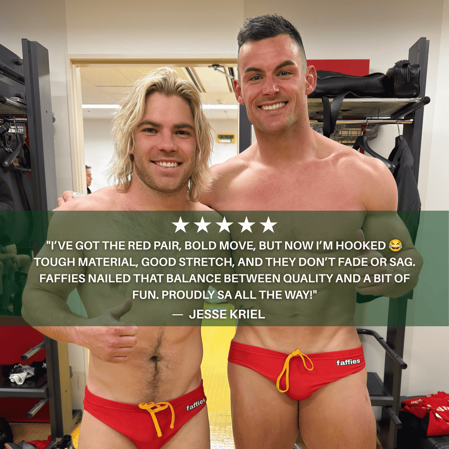 Men's Red Swim Briefs - The Hoff