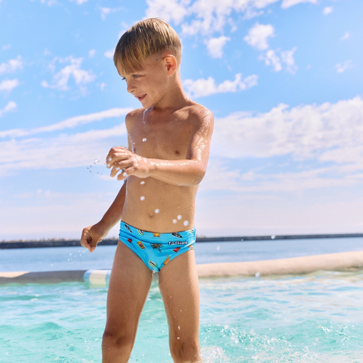 Kids Heritage Swim Briefs - Blue