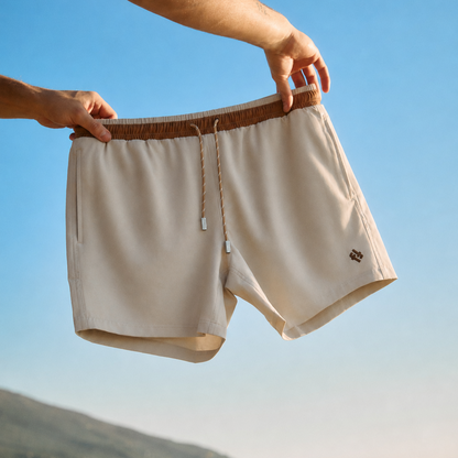 Men's Swim Shorts Bicolour - Khaki