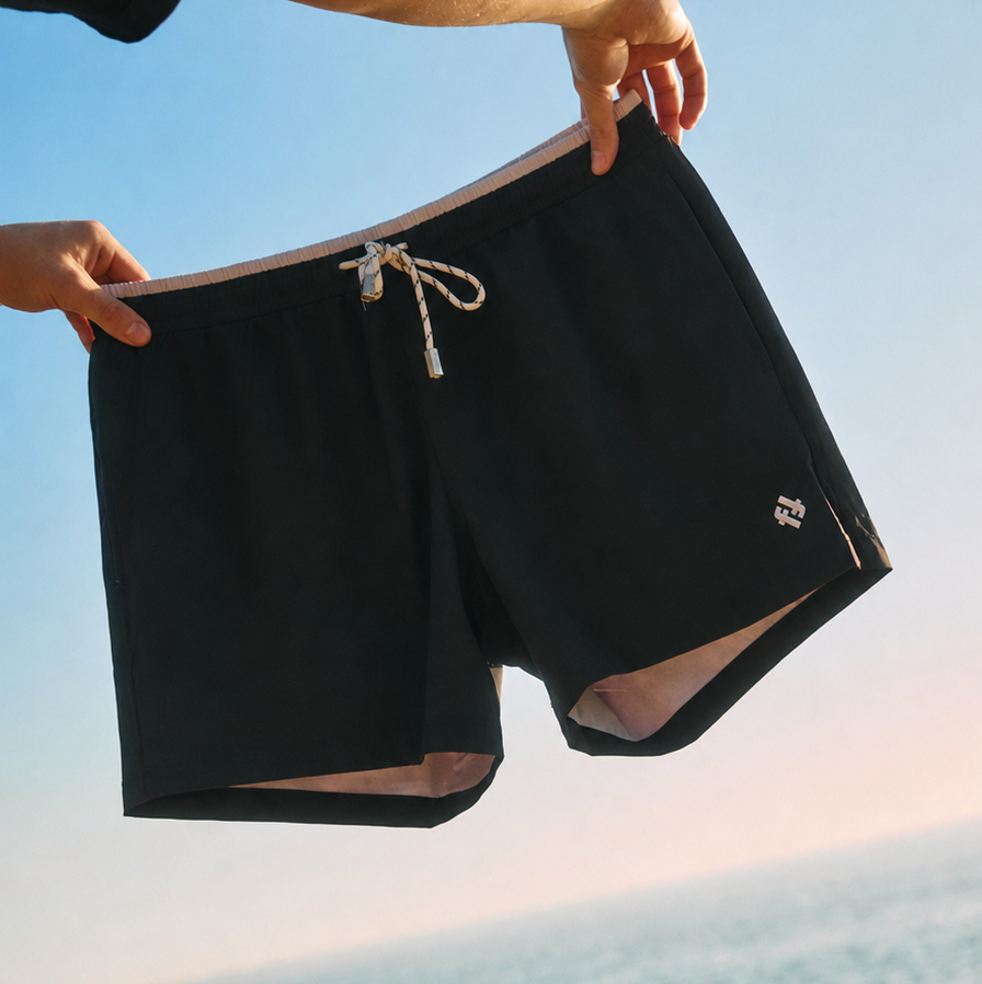 Men's Swim Shorts Bicolour - Black