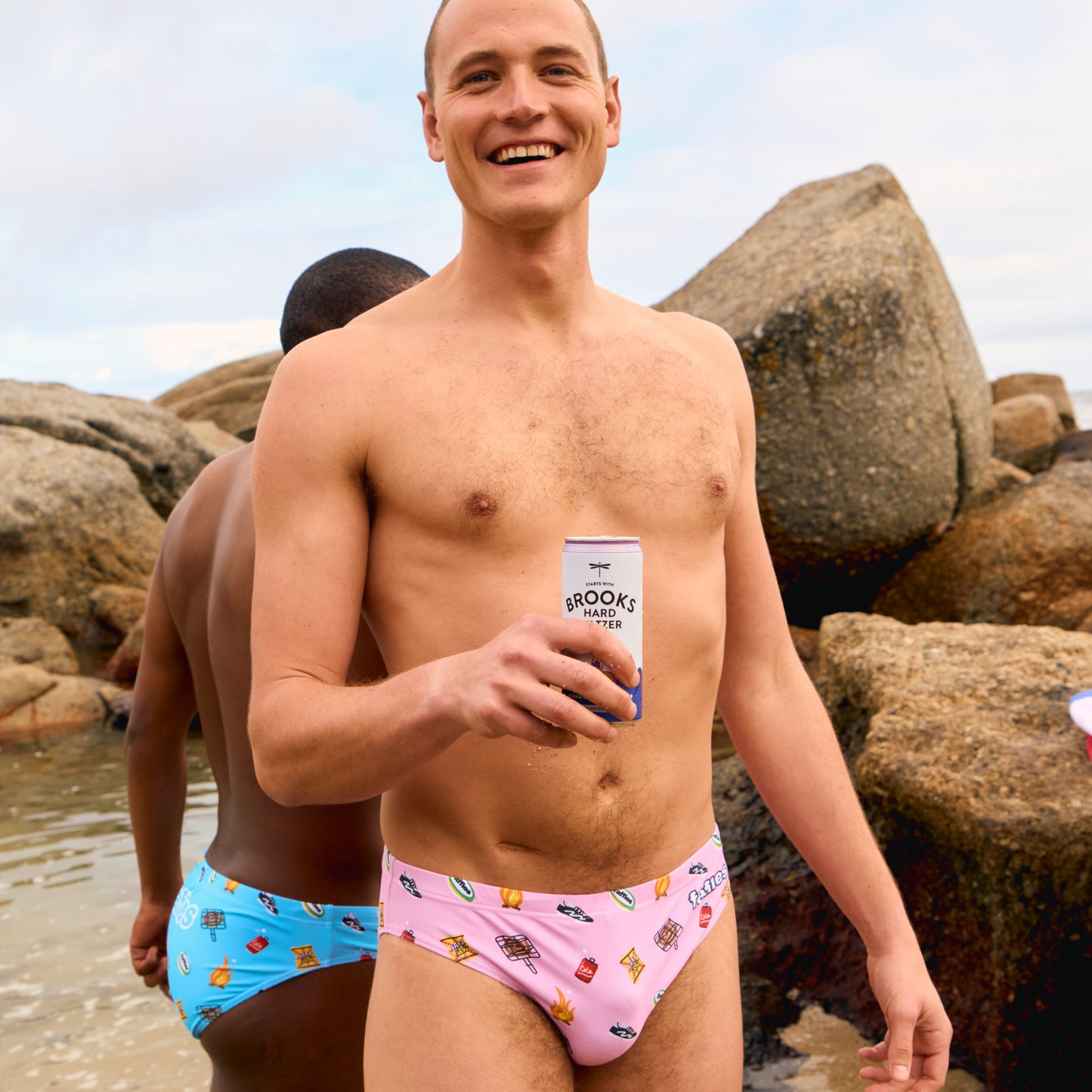 Mens Heritage Swim Briefs - Pink