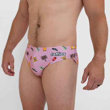 Mens Heritage Swim Briefs - Pink