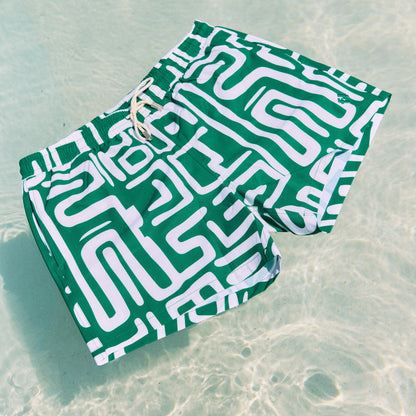 Men's Swim Shorts - Aztec Green
