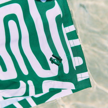 Men's Swim Shorts - Aztec Green