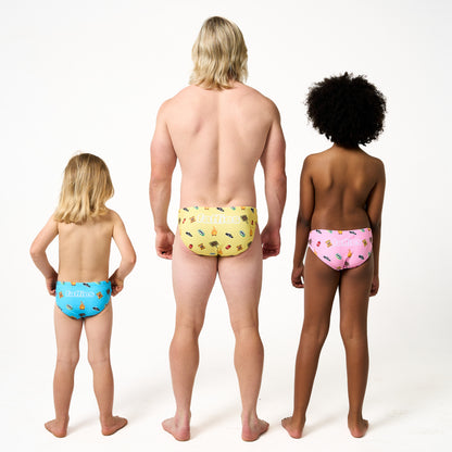 Kids Heritage Swim Briefs - Pink