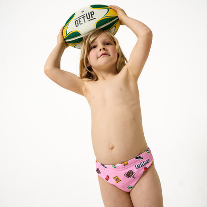Kids Heritage Swim Briefs - Pink