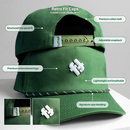 Faffies Retro Fit Five-Panel Green Cap