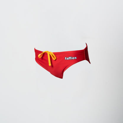 Mens Red Swim Briefs - The Hoff