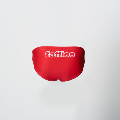 Mens Red Swim Briefs - The Hoff