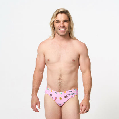 Mens Heritage Swim Briefs - Pink
