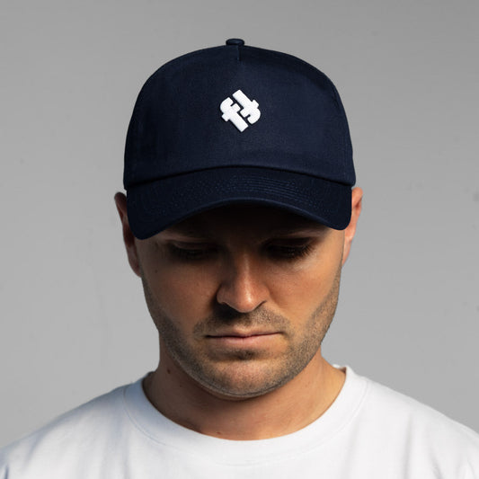 Faffies Retro Fit Five-Panel Navy Cap