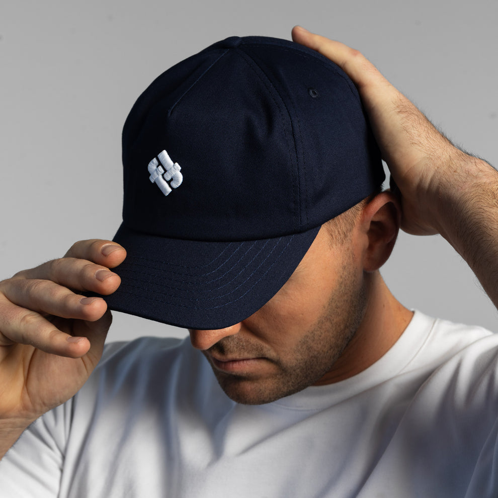 Faffies Retro Fit Five Panel Navy Cap