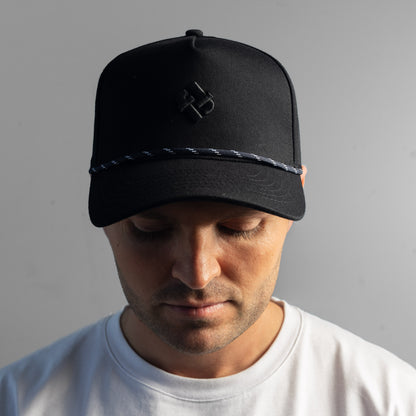 Faffies Retro Fit Five-Panel Black Cap