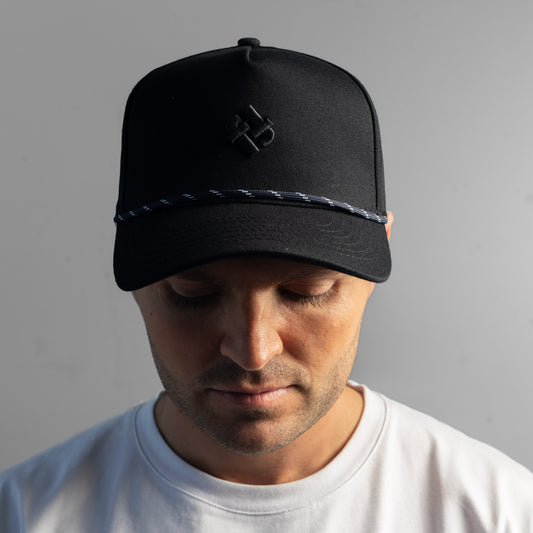 Faffies Retro Fit Five-Panel Black Cap