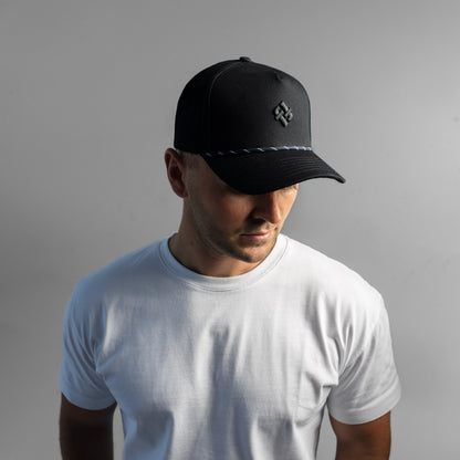 Faffies Retro Fit Five-Panel Black Cap