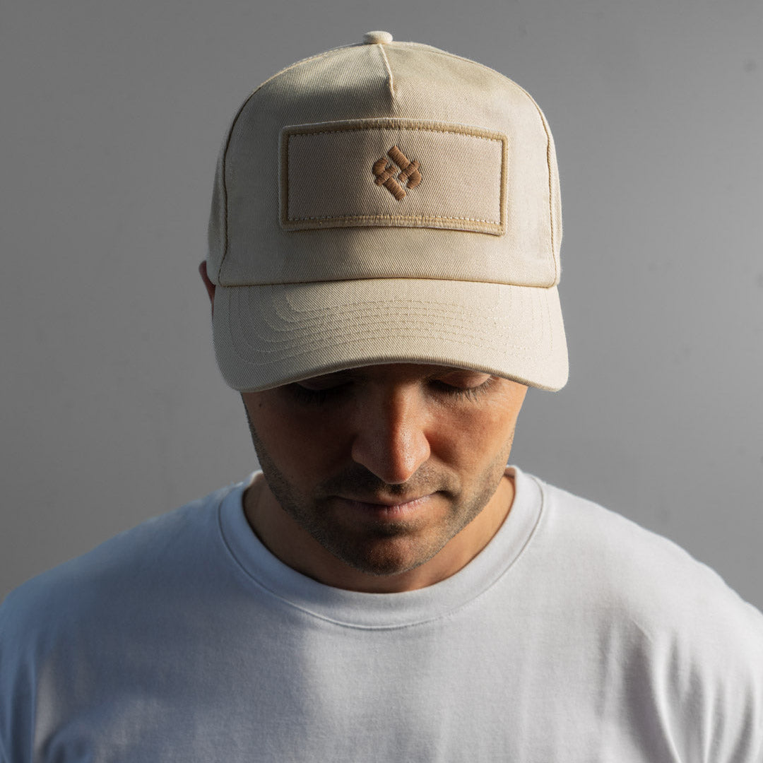 Faffies Retro Fit Five-Panel Beige Cap