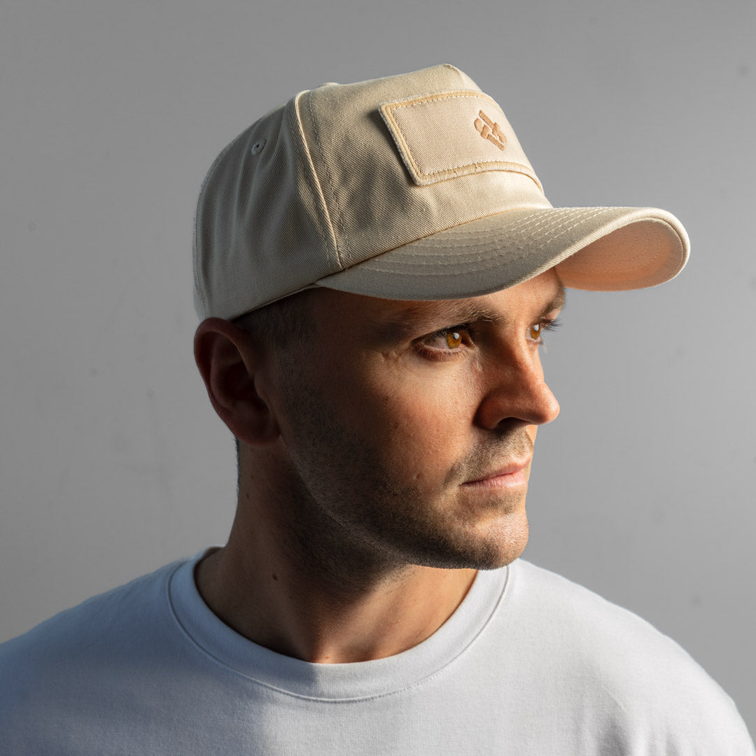 Faffies Retro Fit Five-Panel Beige Cap