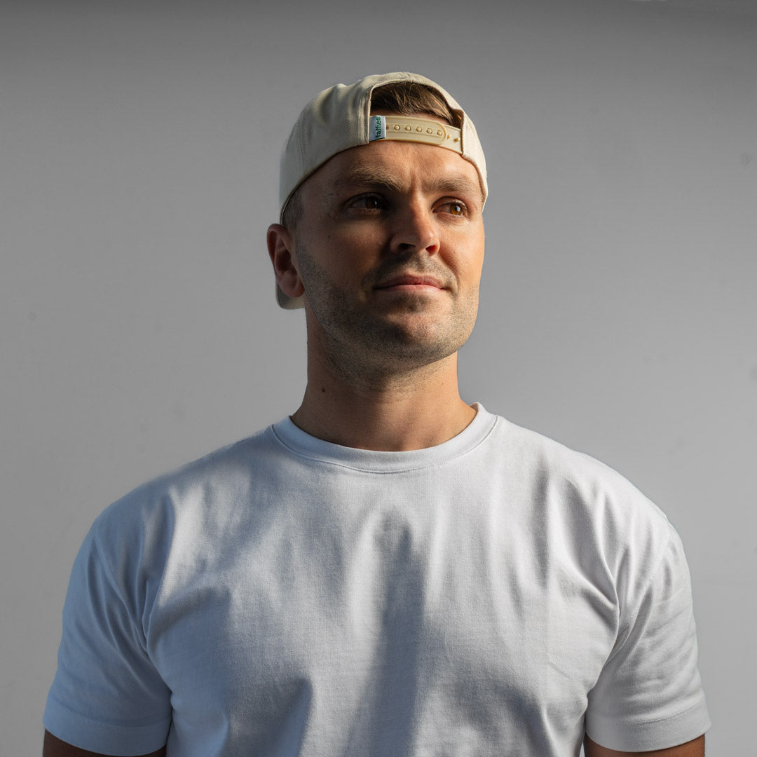 Faffies Retro Fit Five-Panel Beige Cap