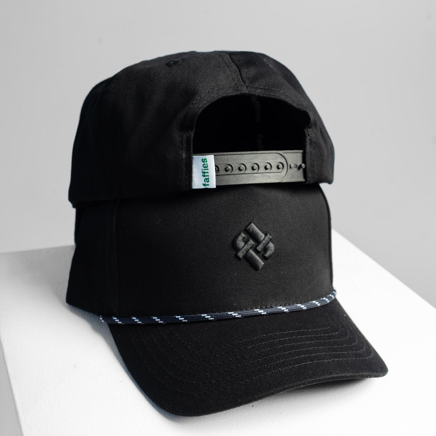 Faffies Retro Fit Five-Panel Black Cap