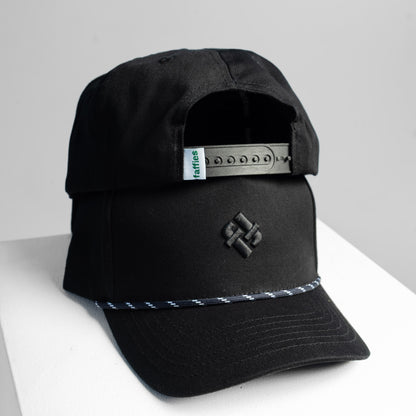Faffies Retro Fit Five-Panel Black Cap