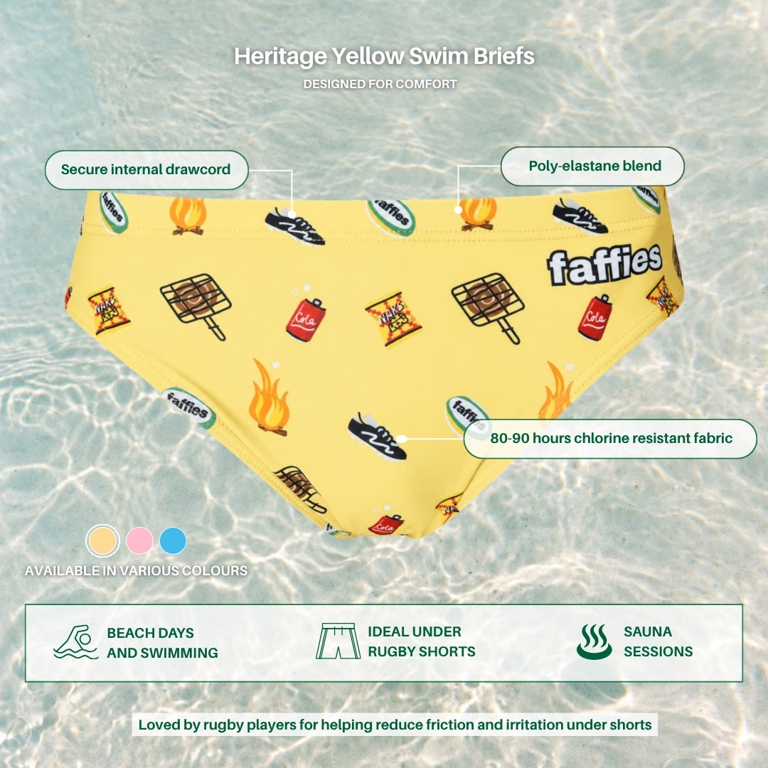 Kids Heritage Swim Briefs - Yellow