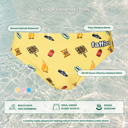 Kids Heritage Swim Briefs - Yellow
