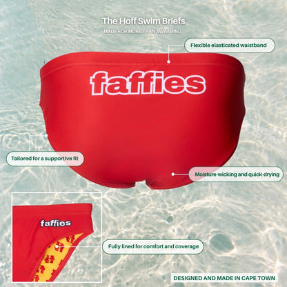 Kids Red Swim Briefs - The Hoff