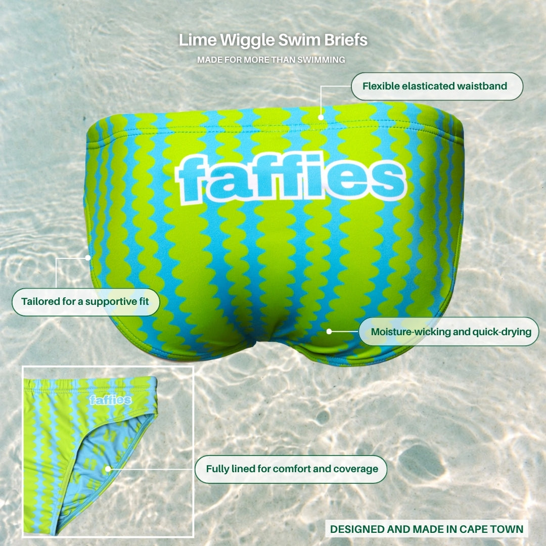 Kids Wiggle Swim Briefs - Lime