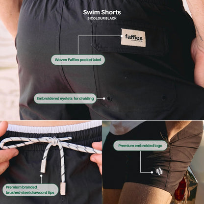 Men's Swim Shorts Bicolour - Black
