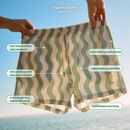 Men's Swim Shorts - Sage Waver