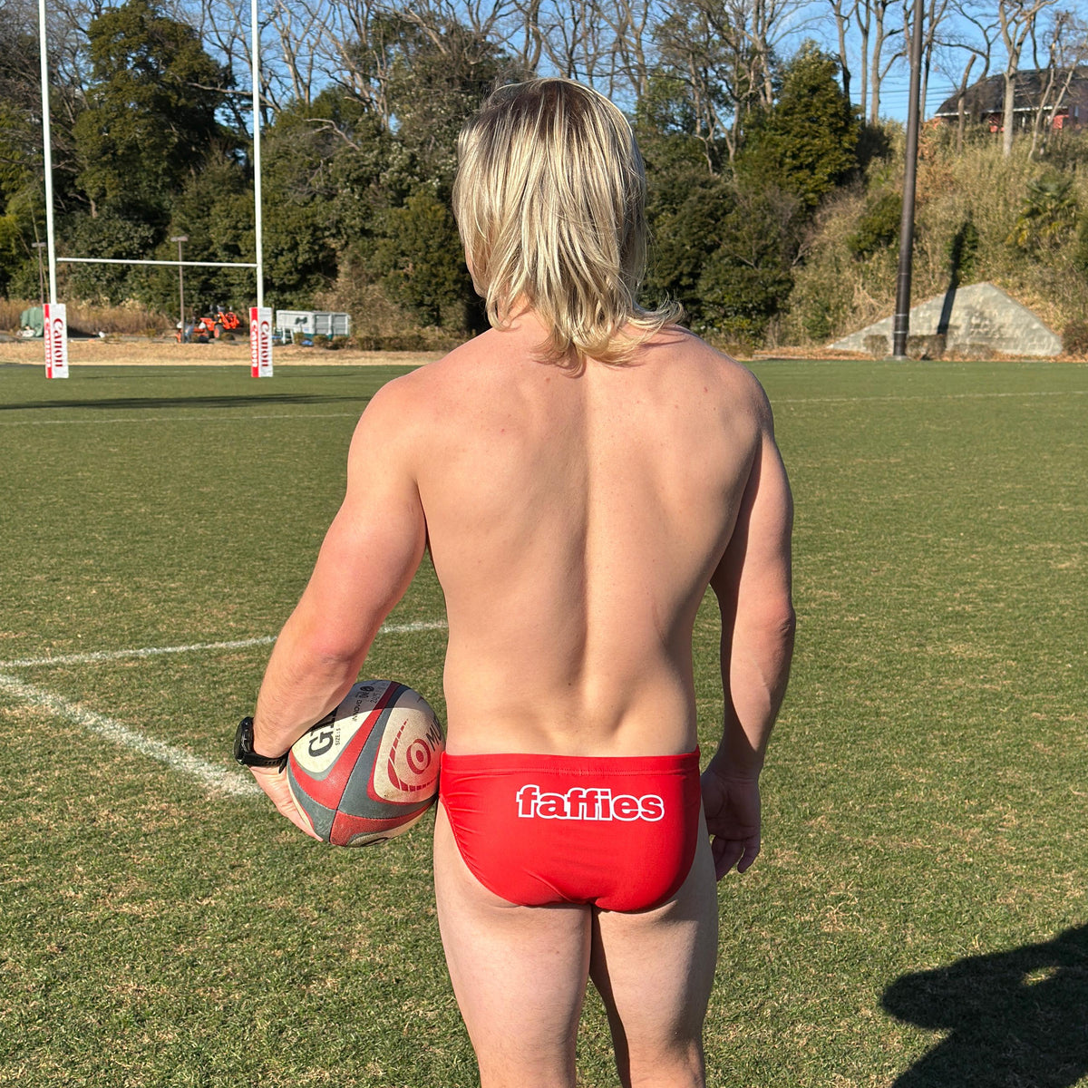 Men's Red Swim Briefs - The Hoff