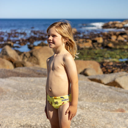 Kids Heritage Swim Briefs - Yellow